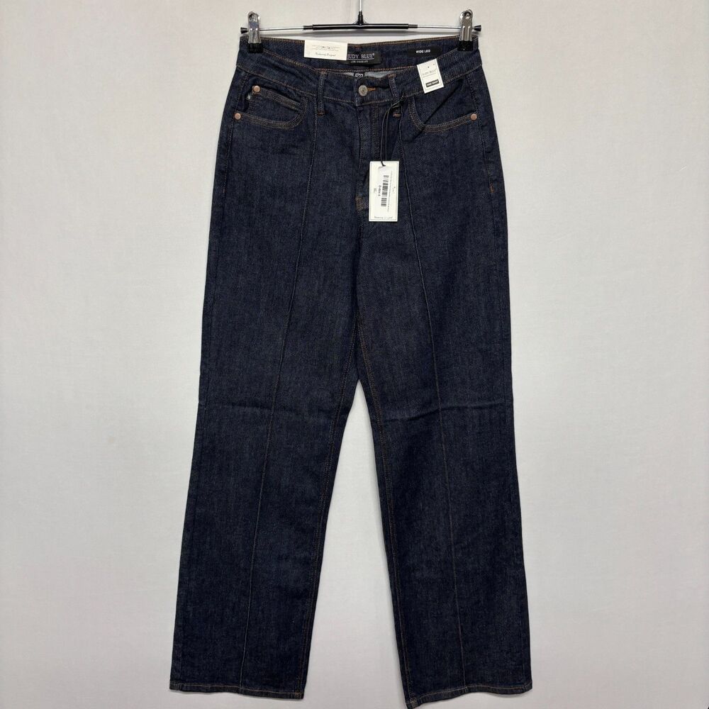 NWT Judy Blue Women High Waist Wide Leg Jeans Size 5/27 Blue Denim C138 -23